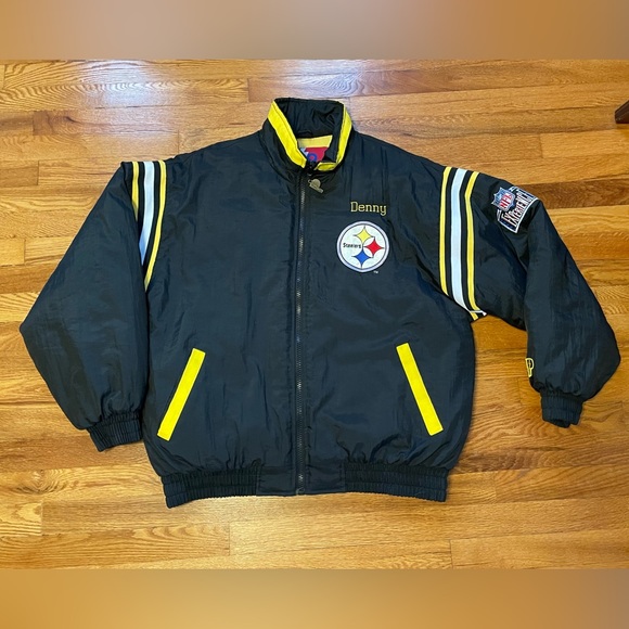 crazy 90s Pittsburgh Steelers winter coat puffer pro player starter style nfl